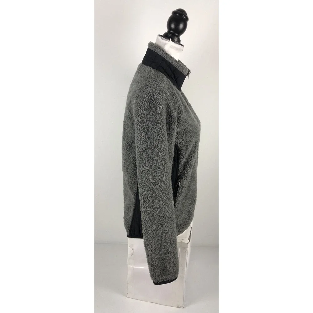 Patagonia Synchilla Womens Medium Fleece Jacket Retro Gray Black Full Zip 23070